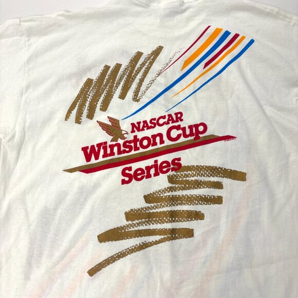 Vintage Nascar Winston Cup Racing T Shirt White Sz XL Deadstock 1992 MI AOP - Picture 5 of 6
